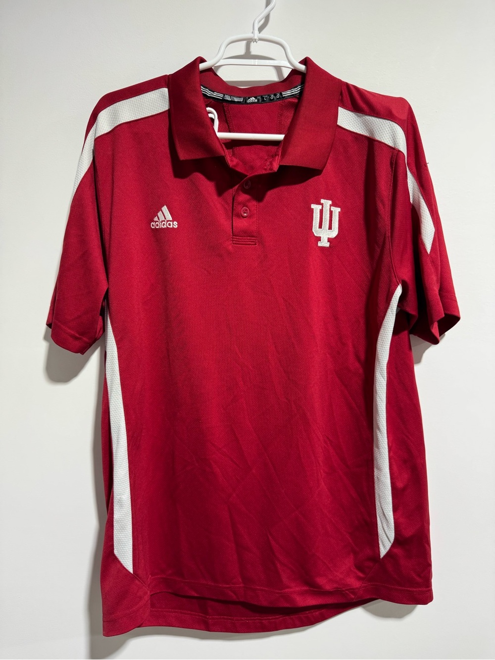 Indiana University Men's Red Polo Shirt by Adidas Size L